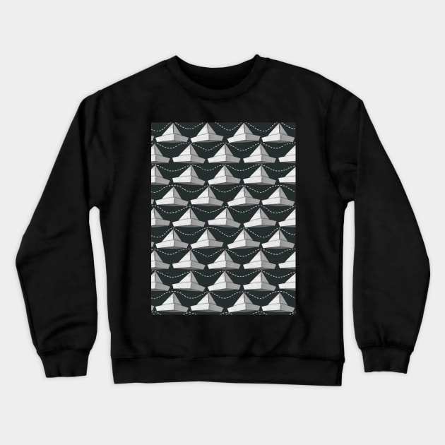 Paper Hats Pattern Crewneck Sweatshirt by DrawingEggen